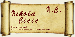Nikola Čičić vizit kartica